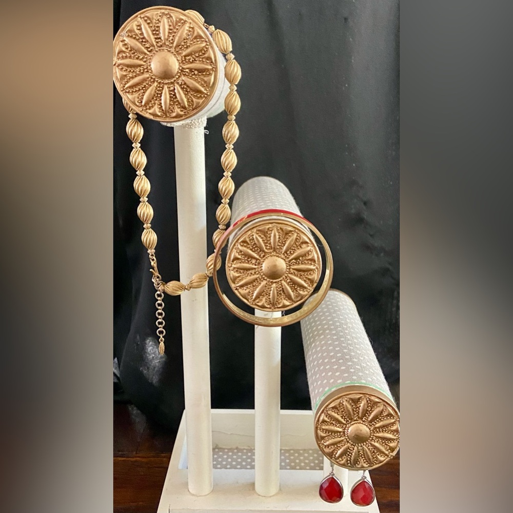 Gold and Red Jewelry Vintage Set